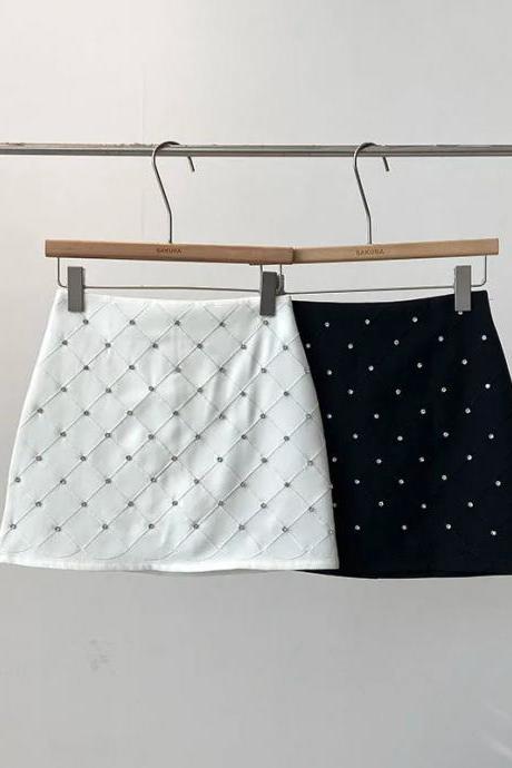 Womens Quilted And Bejeweled Dual Mini Skirts Pack