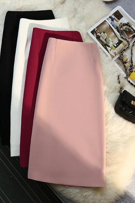 Elegant High-waisted Pencil Skirts In Various Colors