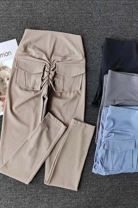 Womens High-waist Tie-front Cargo Pants In Trio Colors