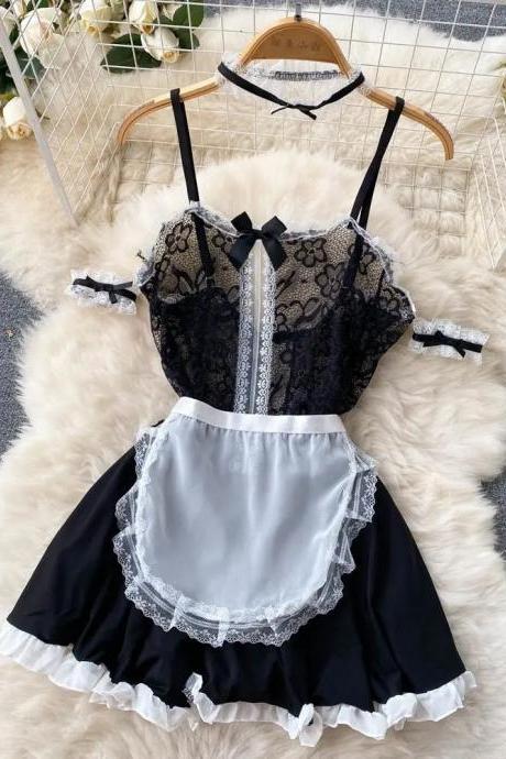 Vintage Inspired Lace Corset Top And Skirt Set