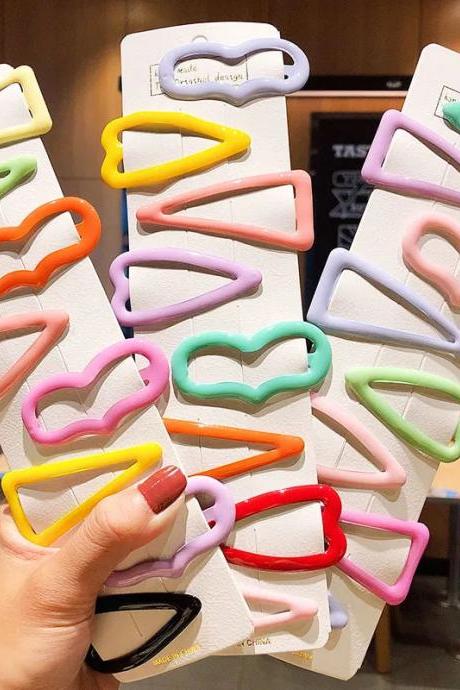 Colorful Geometric Shape Plastic Hair Claw Clips