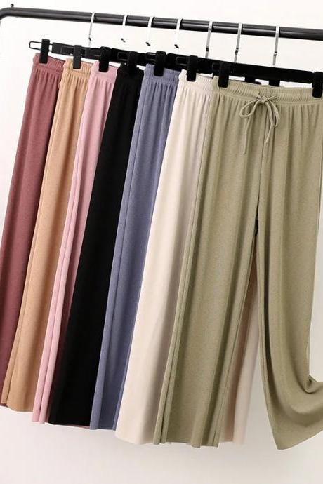 Womens Casual Wide Leg Palazzo Pants Solid Colors