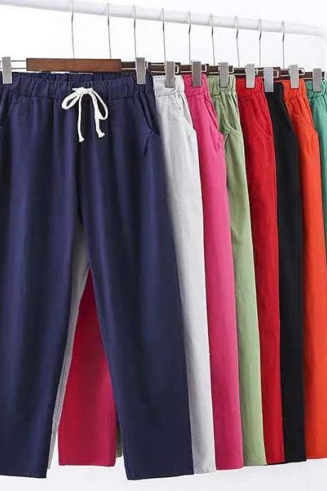Unisex Casual Drawstring Pants In Various Solid Colors