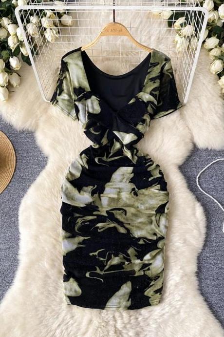 Elegant Velvet Ruched Bodycon Midi Dress With Bow