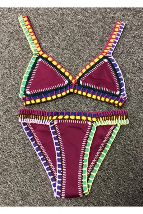 Womens Tribal Accent Two-piece Bikini Swimwear Set