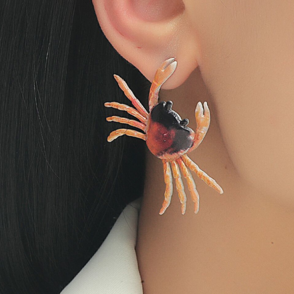 Personality crab earrings Korean version simple cute animal playful fashion earrings female