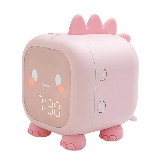 Cute Dinosaur-Themed Digital LED Alarm Clock Pink