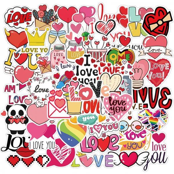 Assorted Love Themed Stickers Pack for Valentines Day