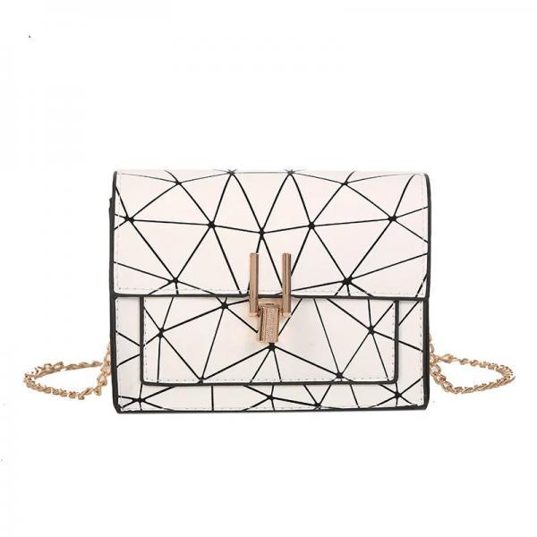 Geometric Pattern Chain Strap Chic Evening Clutch Bag