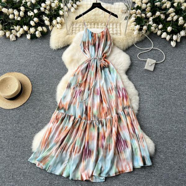 V-Neck Maxi Dress with Ruffle Shoulders and Cut-Outs