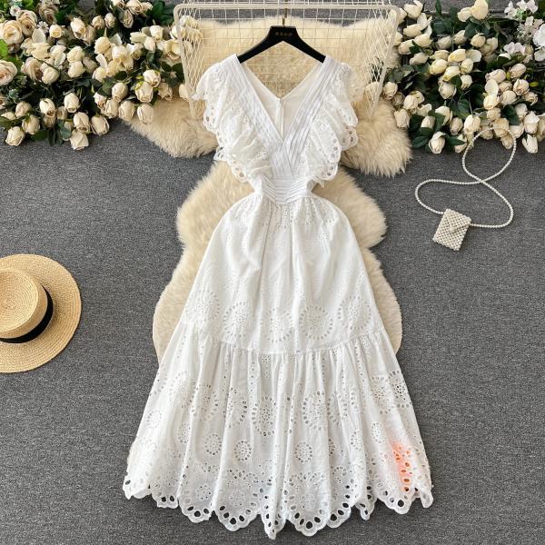 Bohemian Lace Dress White Cotton Boho Maxi Dress Bohemian White Lace Maxi  Summer Dress On Luulla