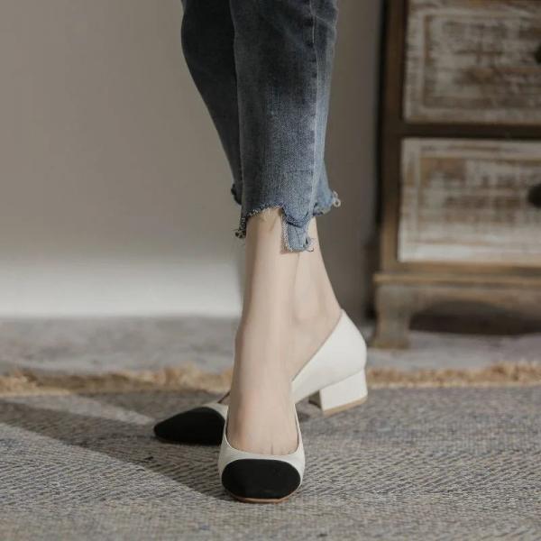 Two tone block heel cheap