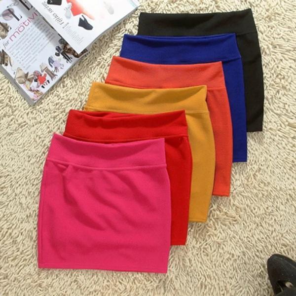 Vibrant High-waist Stretch Mini Skirt Collection on Luulla