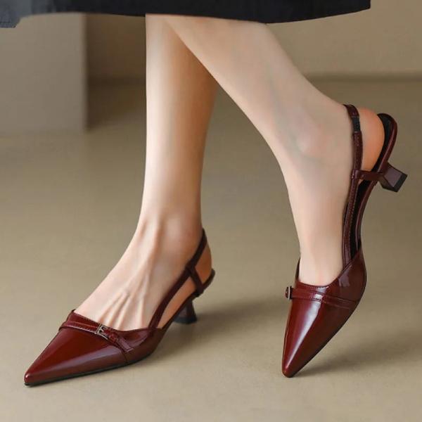 Falyn Platform Pointed Toe Slingback Heels Black