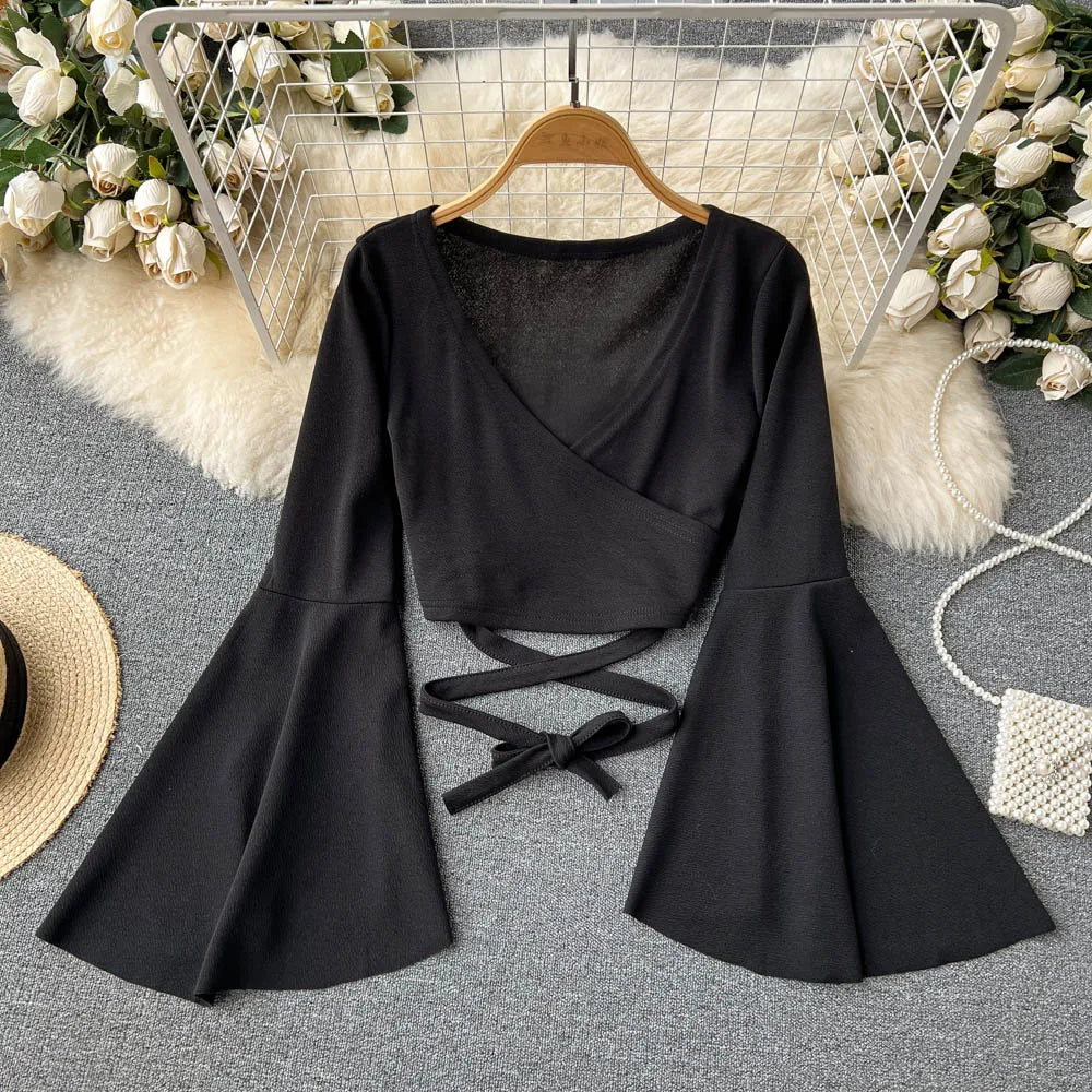 Women's Olive Velvet Blouson Crop Top