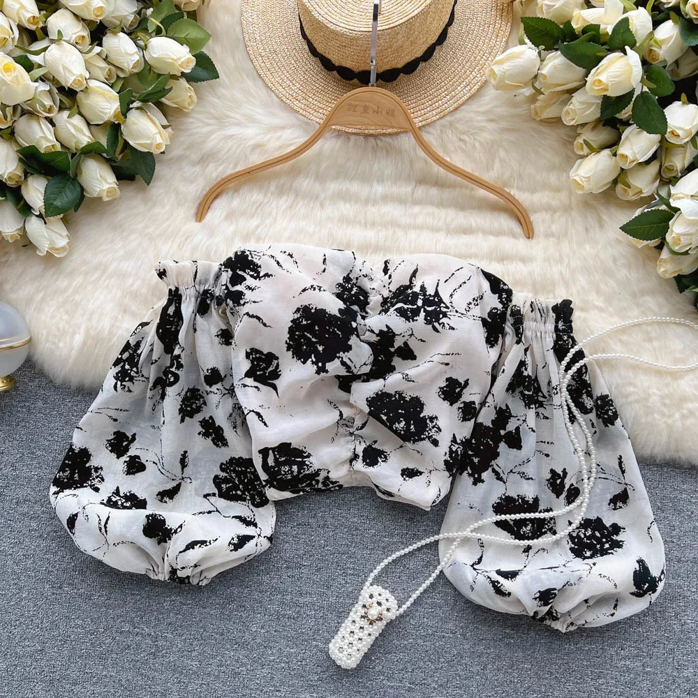 Twirla Puff Sleeve Crop Top main image 1