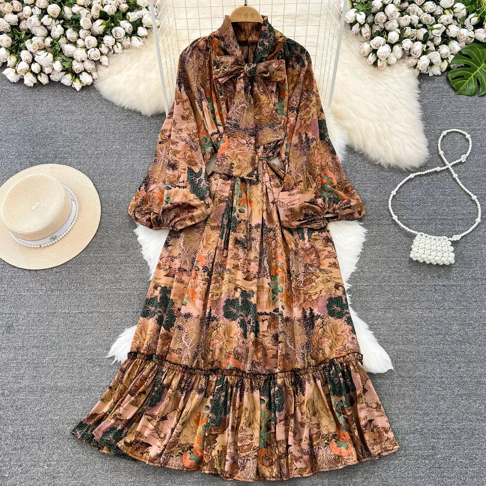 Amazon Floral Print Maxi Dress Set Cute Bohemian Style