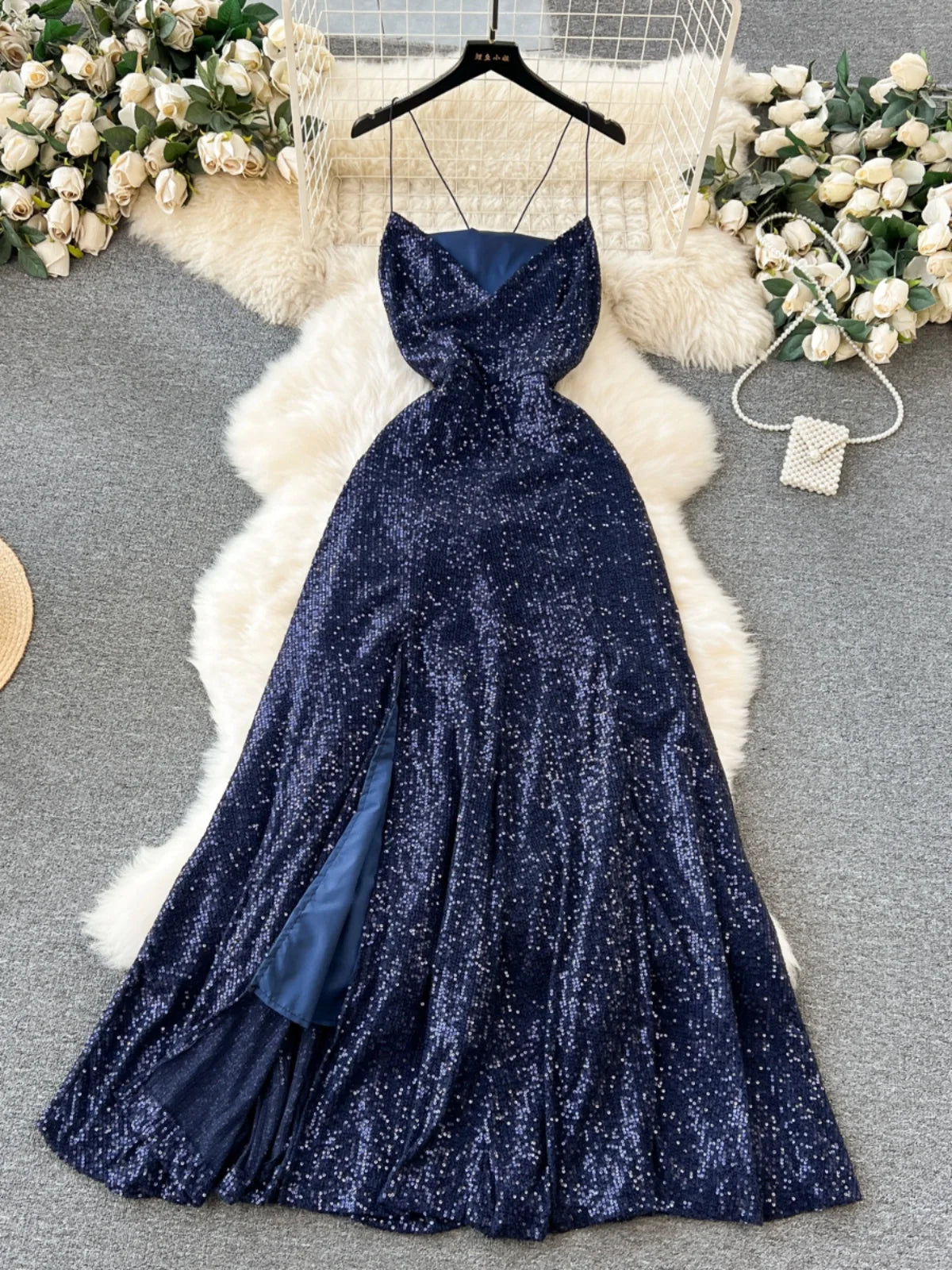 Designer Neelam Navy Blue Party Gown main image 0