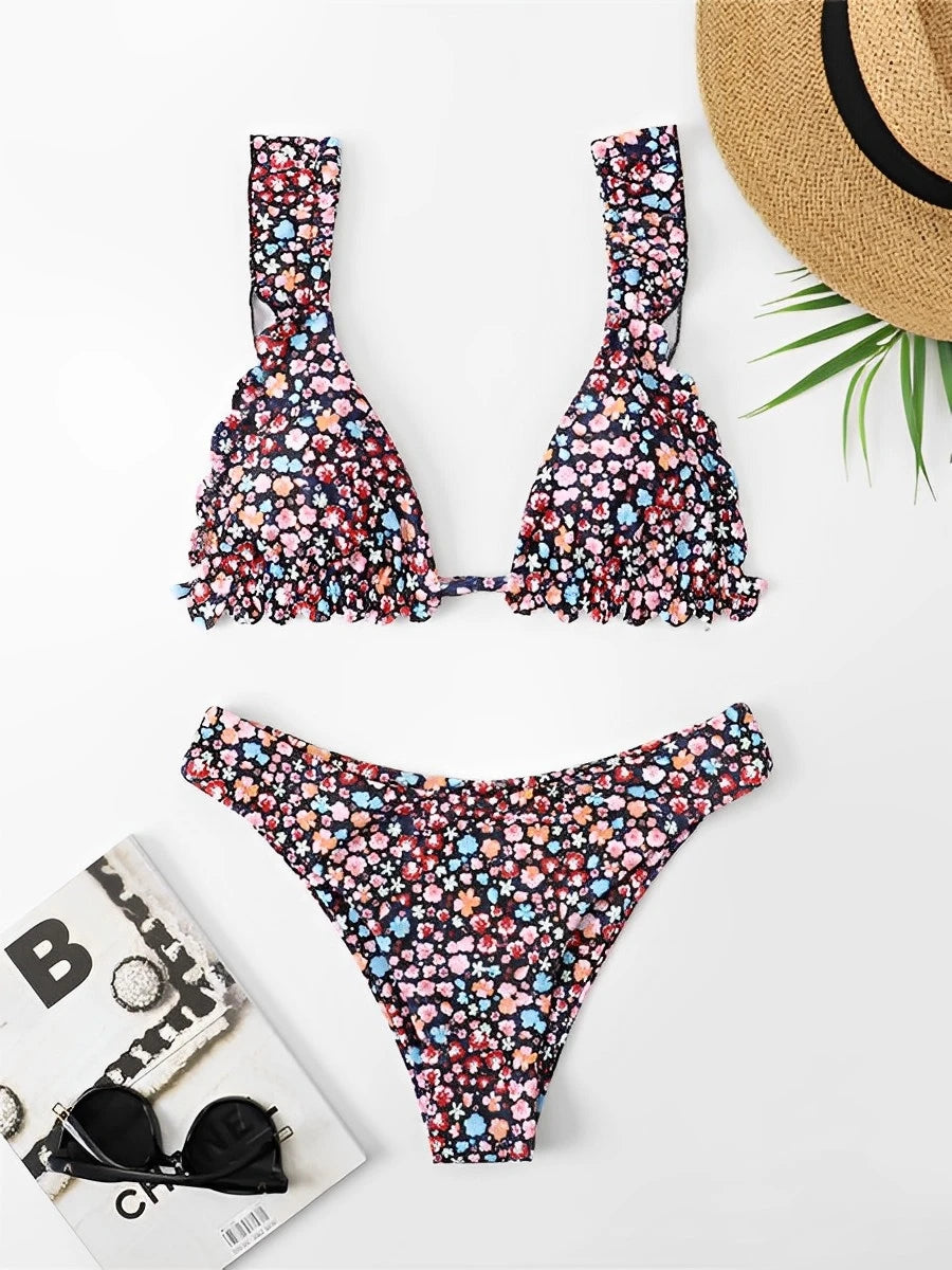 Mini Ruffle Floral Bikini Set