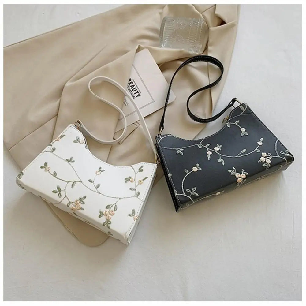 Elegant Floral Embroidered Crossbody Purse Duo Set on Luulla