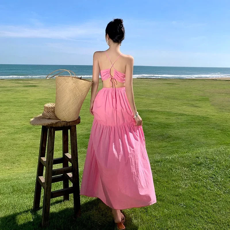 floral embroidered maxi dress All Feature Split Pink Gowns Color:Blue as Pic Mustard - Garden In