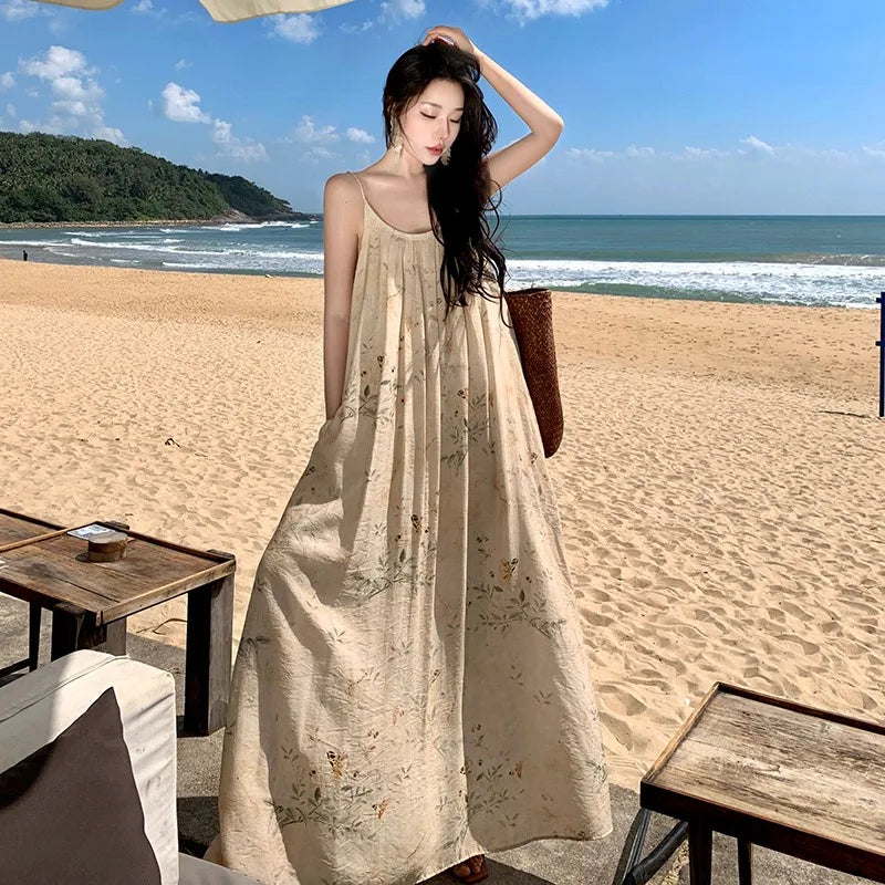 light pink colored prom dresses Fiona Cotton Linen Dresses for beige shoes Size:XL / US 12