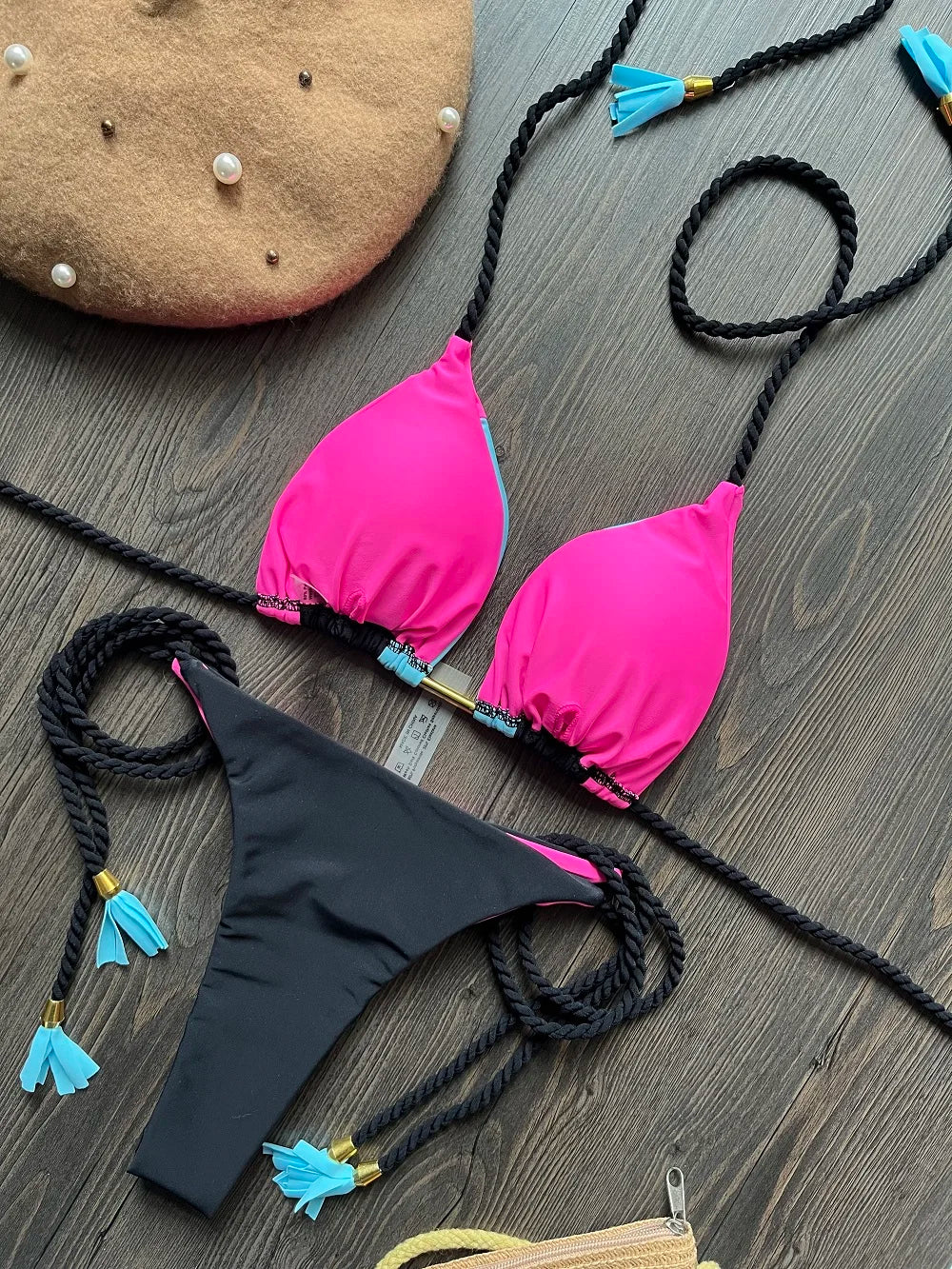 Patterned Halter Bikini Set main image 1