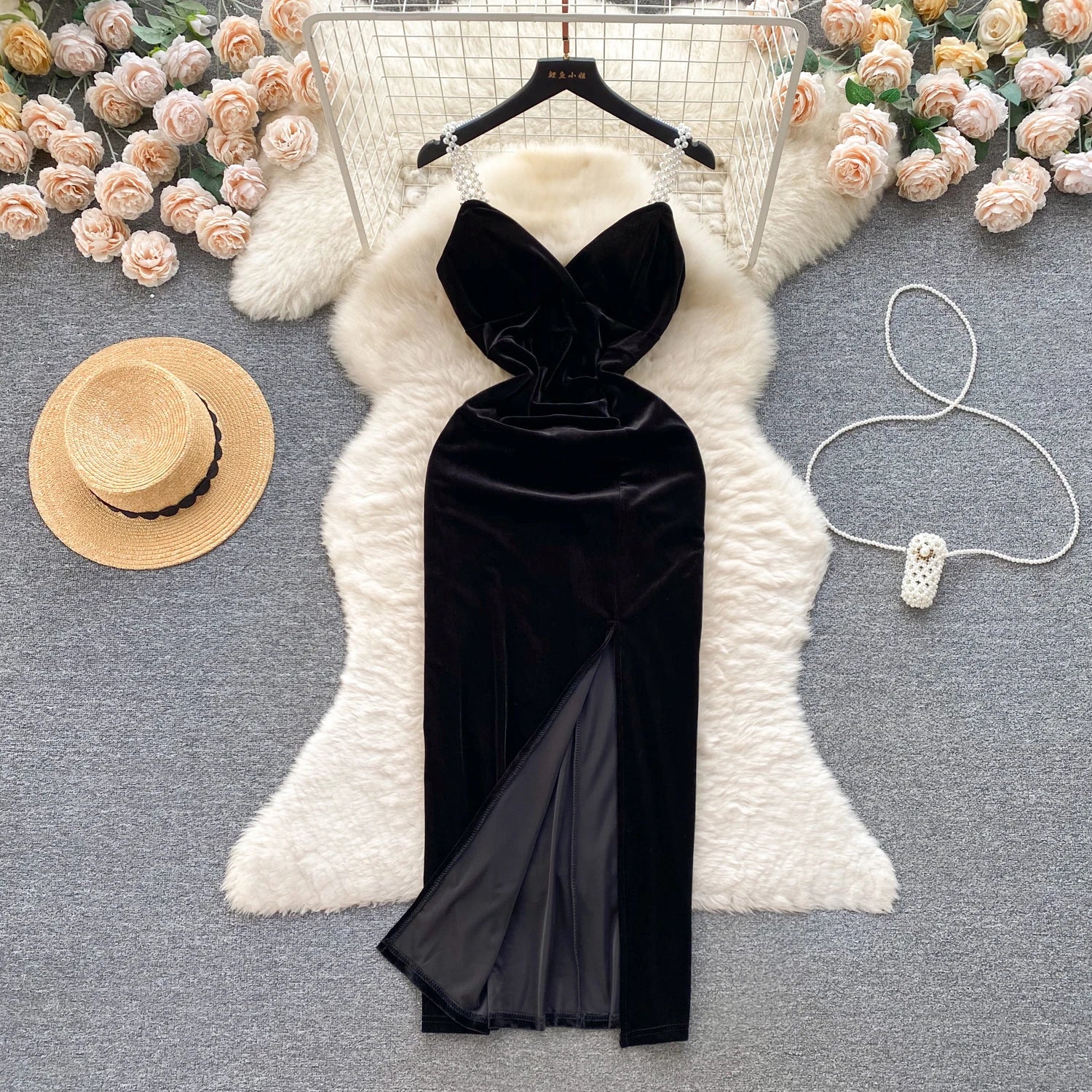 Pearl Velvet Dress main image 1
