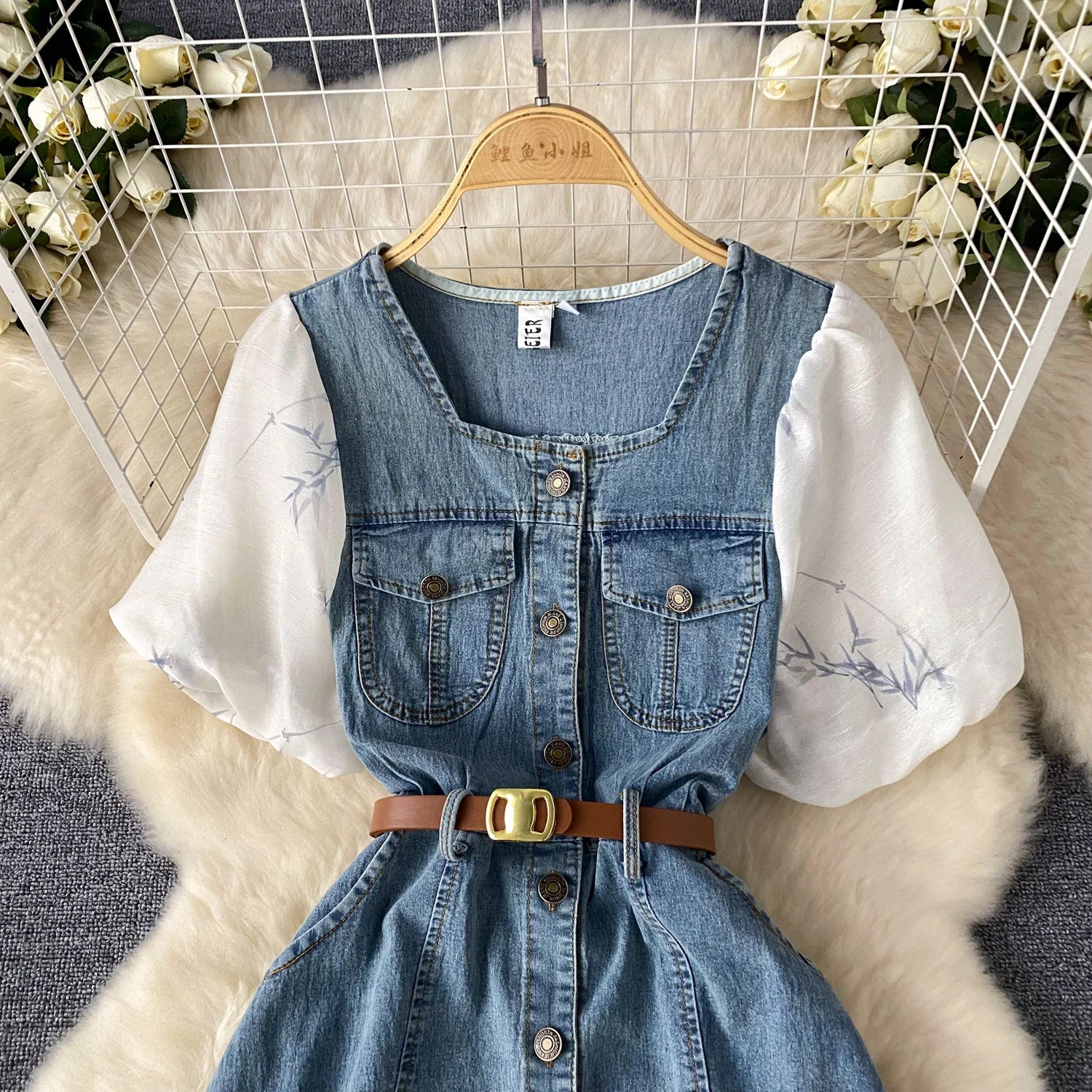 All Was Fine Button Denim Dress