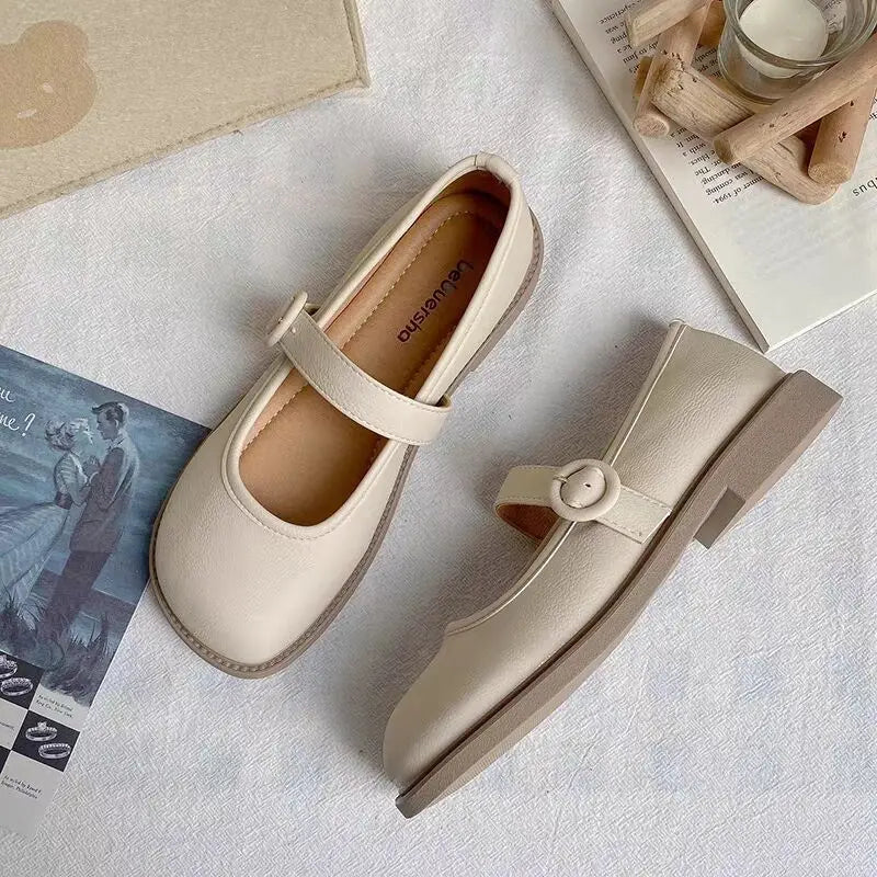 Women's Mary Jane Simple Shoe - Café