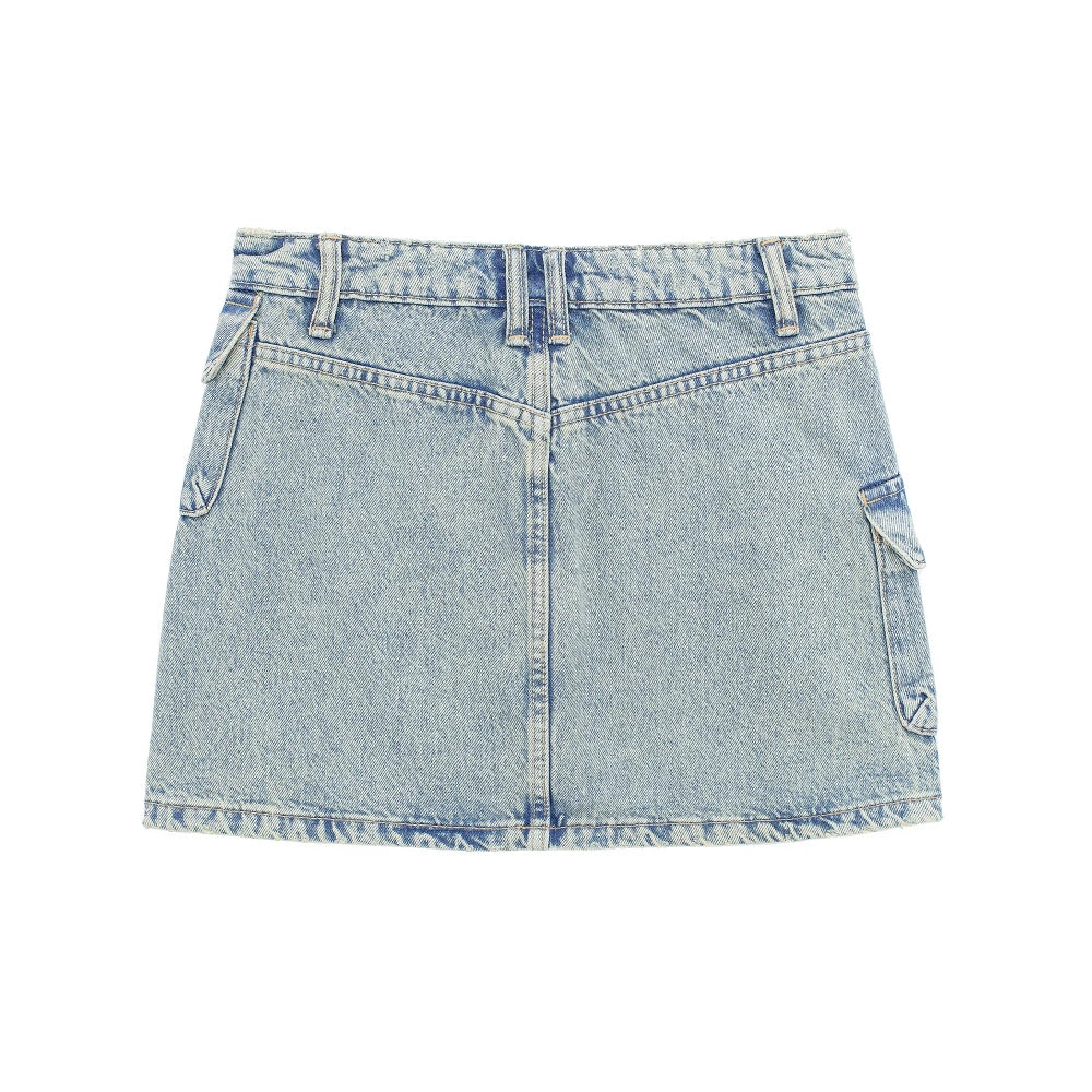 Denim Mini Skirt with Pockets