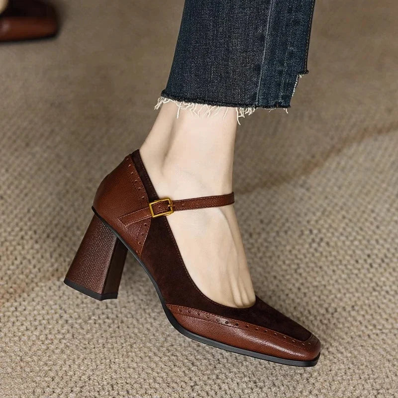 Vintage Block Heel Mary Jane Pumps on Luulla