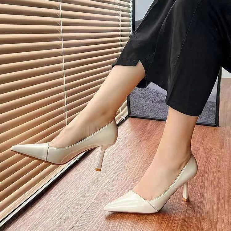 Chic Nude Pointed Toe Heels For Women on Luulla